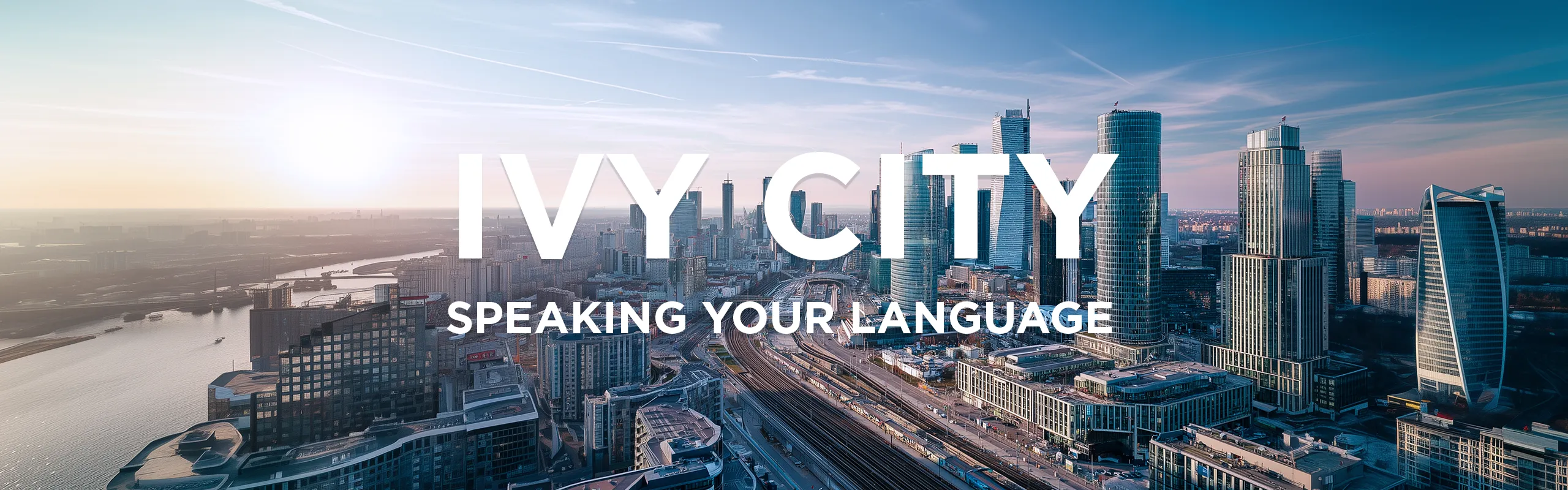 Ivy City: Secure Your World City skyline with tall buildings, a river, and 'IVY CITY' branding.