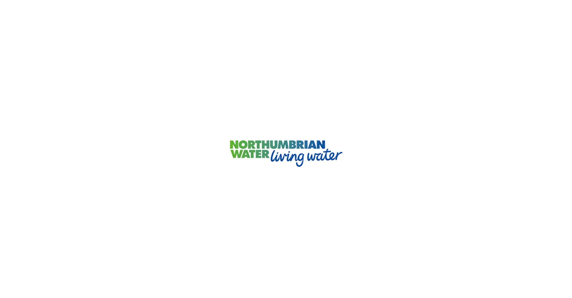 Northumbrian Water Company Logo Northumbrian Water logo: 'Northumbrian' green, 'WATER' and 'living water' blue on white background.