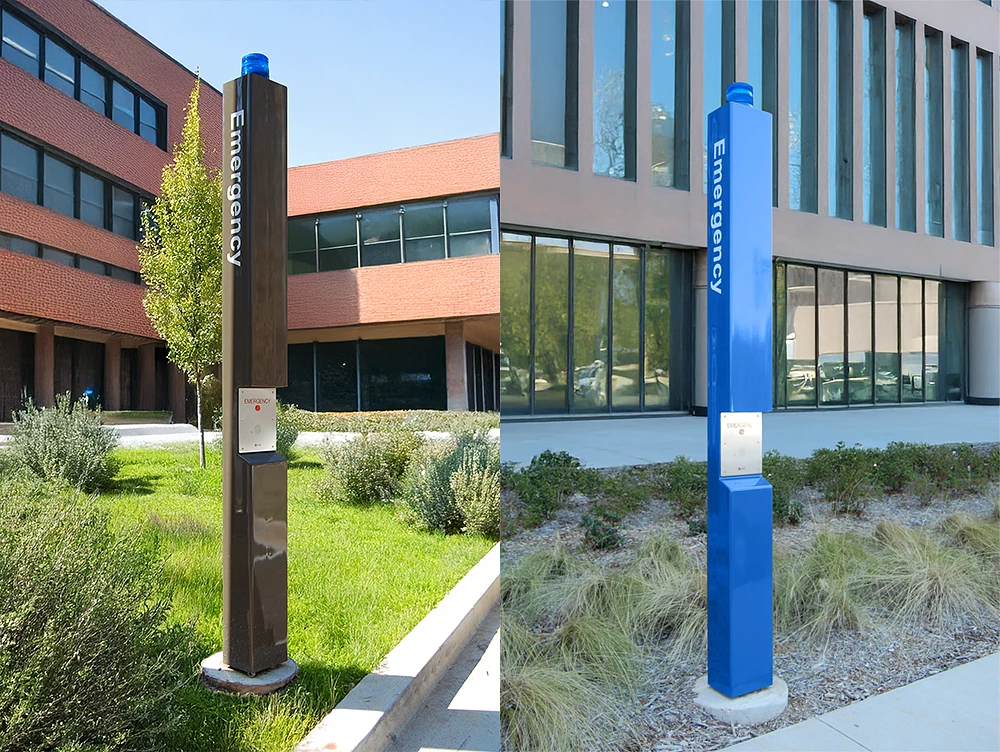 Emergency Towers with Blue Light Strobe