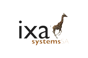 iXa Systems SA Logo with Giraffe iXa systems SA logo: "iXa systems SA" text with a running giraffe icon.