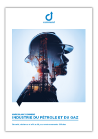 Commend White Paper: Oil & Gas Sector White paper cover: man in hard hat, oil rig double exposure. Commend logo and title.