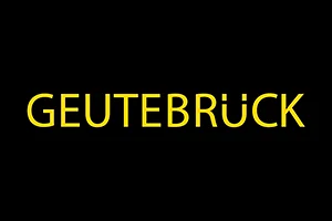 Geutebrück Company Logo GEUTEBRÜCK company logo, yellow text on a black background.